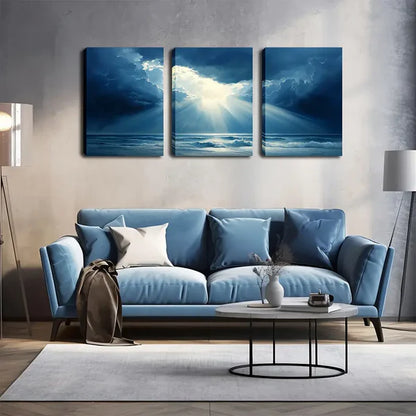 3pcs Charm of Light Wall Art Set Canvas Framed 60x900cm - High Quality Print 100% Australian Made Wall Canvas Ready to Hang - Bella Home Decor