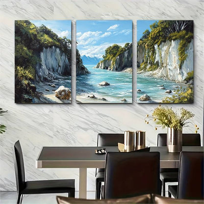 3pcs Cathedral Cove Travel Beach Metal Print Ready to Hang Art