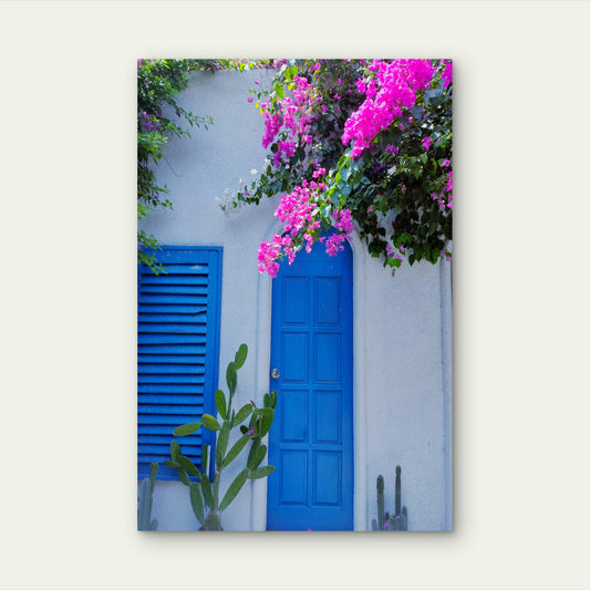 Traditional Mediterranean Village Scene 60x90cm Metal Print Ready to Hang