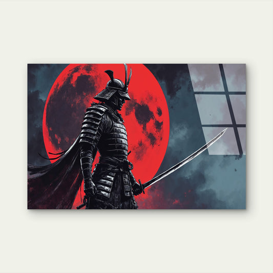 Japanese Samurai Warrior Glass Printing Wall Art Australian Made Quality