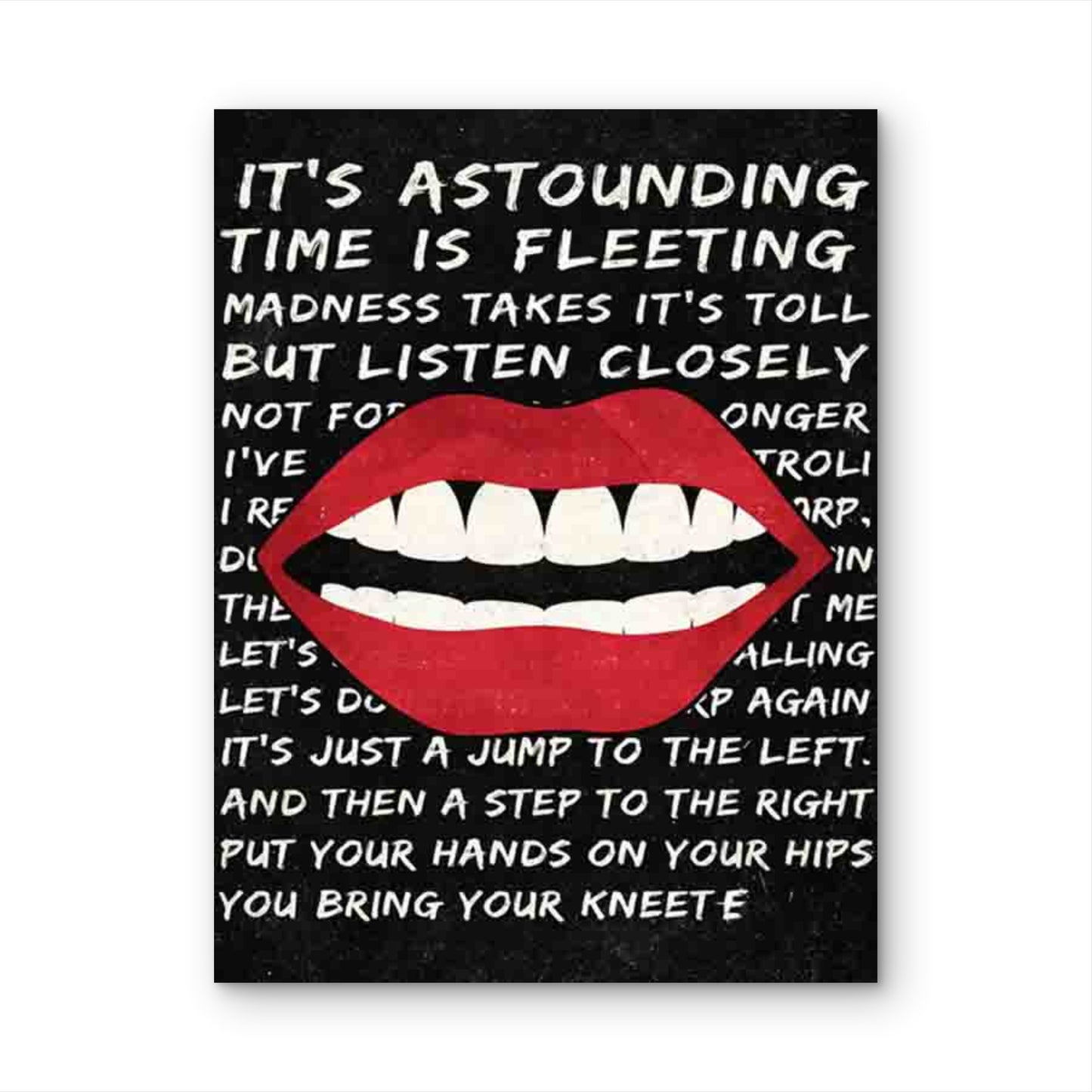 Vampire Lips Art Modern Retro 60x90cm Metal Print Ready to Hang - Bella Home Decor