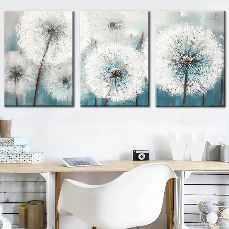 3pcs Dandelion Nature Landscape Metal Print Ready to Hang Art - Bella Home Decor