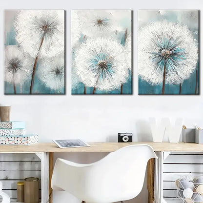 3pcs Dandelion Nature Landscape Metal Print Ready to Hang Art - Bella Home Decor