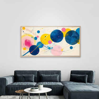 Colorful Dots & Dynamic Lines Wall Art Canvas Office Home Room Framed 120x60cm