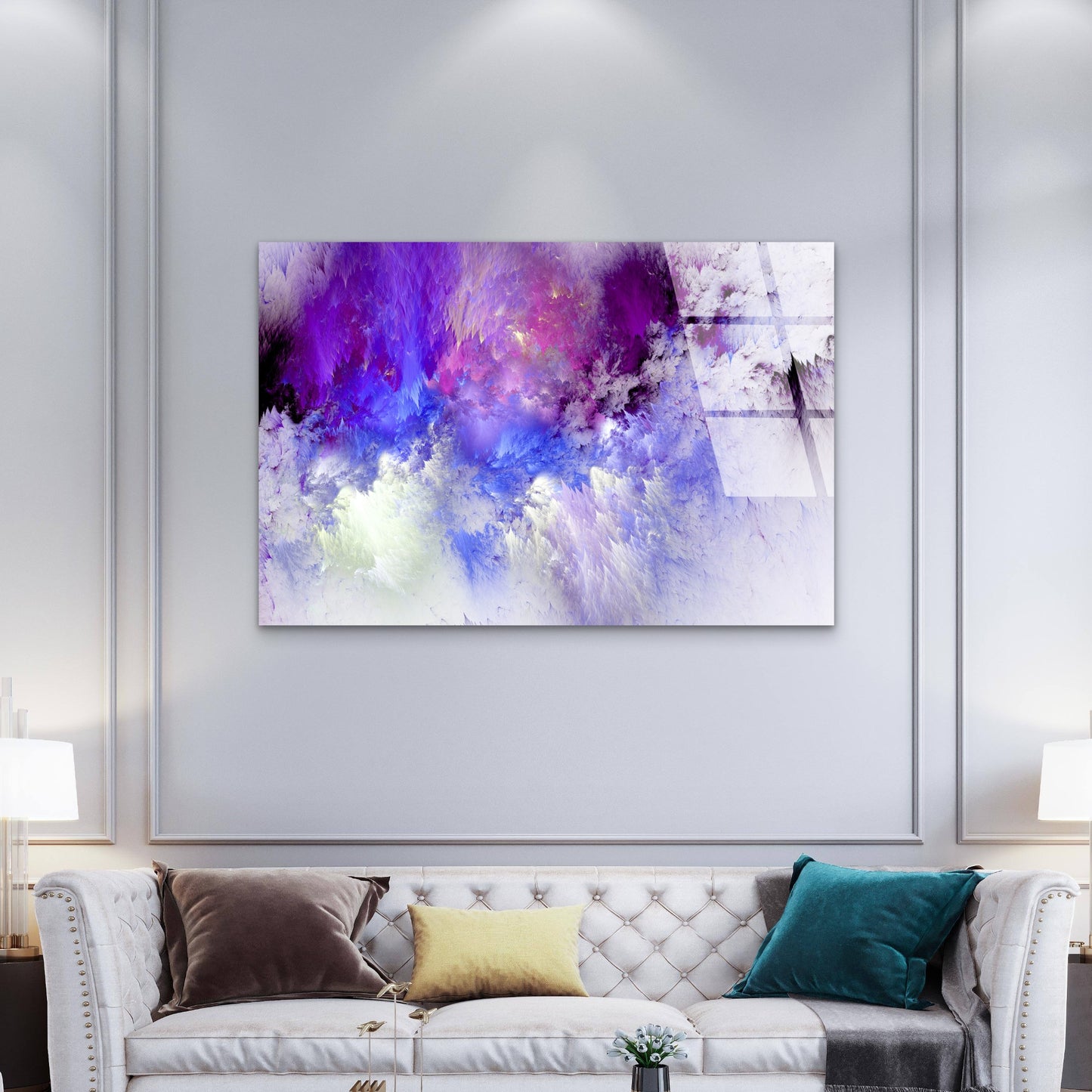 Purple Violet Abstract Crystal Texture  Acrylic Glass Printing Wall Art Australian Made Quality