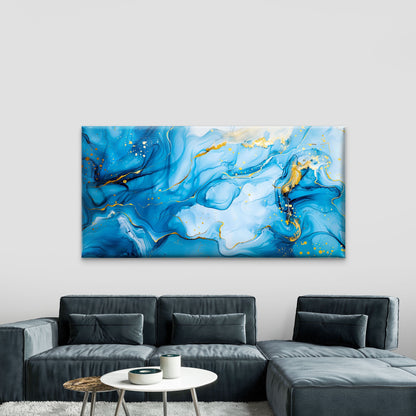 Mesmerizing Marble Flow Design Wall Art Canvas Office Home Room Framed 120x60cm