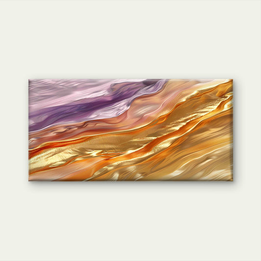 Amethyst Gilded Velvet Pleat Wall Art Canvas Office Home Room Framed 120x60cm - Bella Home Decor