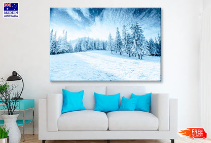 Winter Tree In Snow Wall Art Decor 100% Australian Made - Bella Home Decor