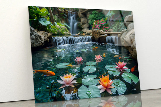 Waterfall in the Garden Acrylic Glass Print Tempered Glass Wall Art 100% Made in Australia Ready to Hang