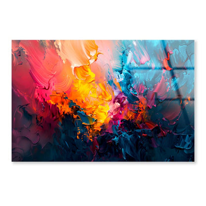 Colorful Abstract Painting  Acrylic Glass Print Tempered Glass Wall Art 100% Made in Australia Ready to Hang