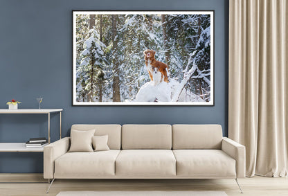 A Fox Standing On the Snow in a Winter Forest Home Decor Premium Quality Poster Print Choose Your Sizes - Bella Home Decor