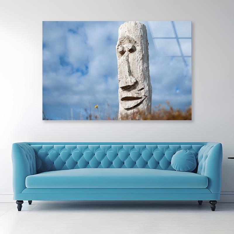 Driftwood Totem on Dunes at Ohope, Bay Off Plenty, New Zealand Acrylic Glass Print Tempered Glass Wall Art 100% Made in Australia Ready to Hang - Bella Home Decor