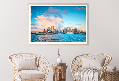 Boat in The Water Near a City Home Decor Premium Quality Poster Print Choose Your Sizes