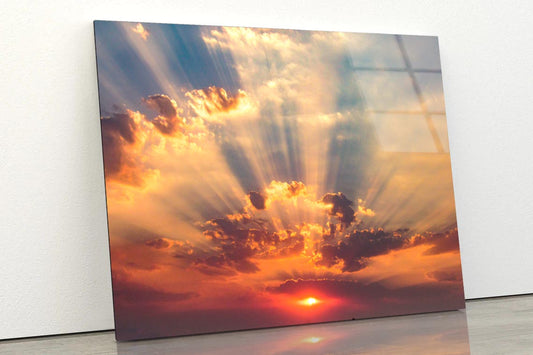 Spectacular Autumn Sunset, Incredible Cloud Acrylic Glass Print Tempered Glass Wall Art 100% Made in Australia Ready to Hang