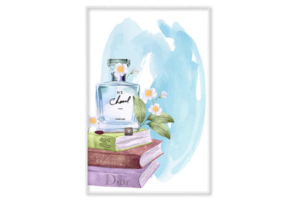 Blue Color Perfume Wall Art Limited Edition High Quality Print Canvas Box Framed White