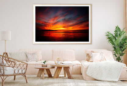 Red, Orange, And Yellow Sunset in Costa Rica Home Decor Premium Quality Poster Print Choose Your Sizes - Bella Home Decor