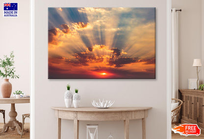 Spectacular Autumn Sunset, Incredible Cloud Wall Art Decor 100% Australian Made