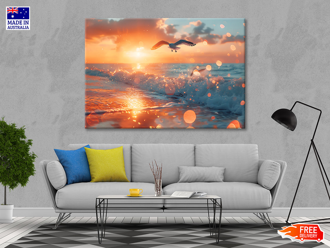 Bird Flying Over a Beach Print 100% Australian Made - Bella Home Decor