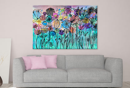 Wildflower Blooms Watercolor Art Wall Art Decor 100% Australian Made - Bella Home Decor