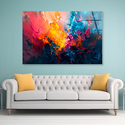 Colorful Abstract Painting  Acrylic Glass Print Tempered Glass Wall Art 100% Made in Australia Ready to Hang