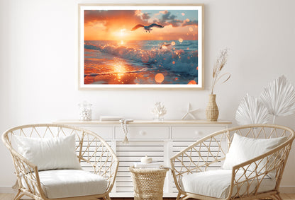 Bird Flying Over a Beach Home Decor Premium Quality Poster Print Choose Your Sizes - Bella Home Decor