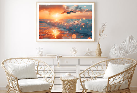Bird Flying Over a Beach Home Decor Premium Quality Poster Print Choose Your Sizes - Bella Home Decor