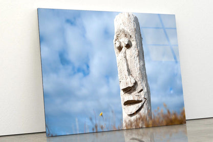 Driftwood Totem on Dunes at Ohope, Bay Off Plenty, New Zealand Acrylic Glass Print Tempered Glass Wall Art 100% Made in Australia Ready to Hang - Bella Home Decor