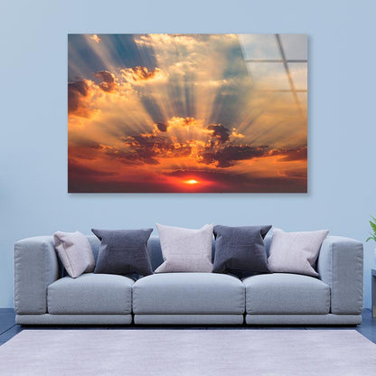 Spectacular Autumn Sunset, Incredible Cloud Acrylic Glass Print Tempered Glass Wall Art 100% Made in Australia Ready to Hang