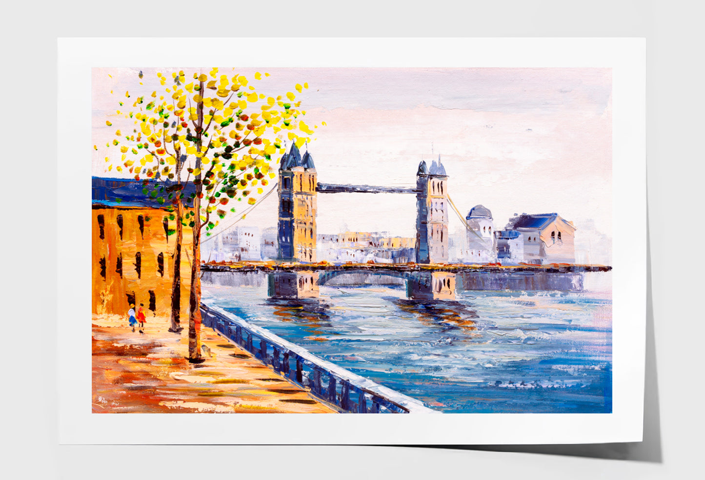 Street View of London Oil Painting Wall Art Limited Edition High Quality Print Unframed Roll Canvas None