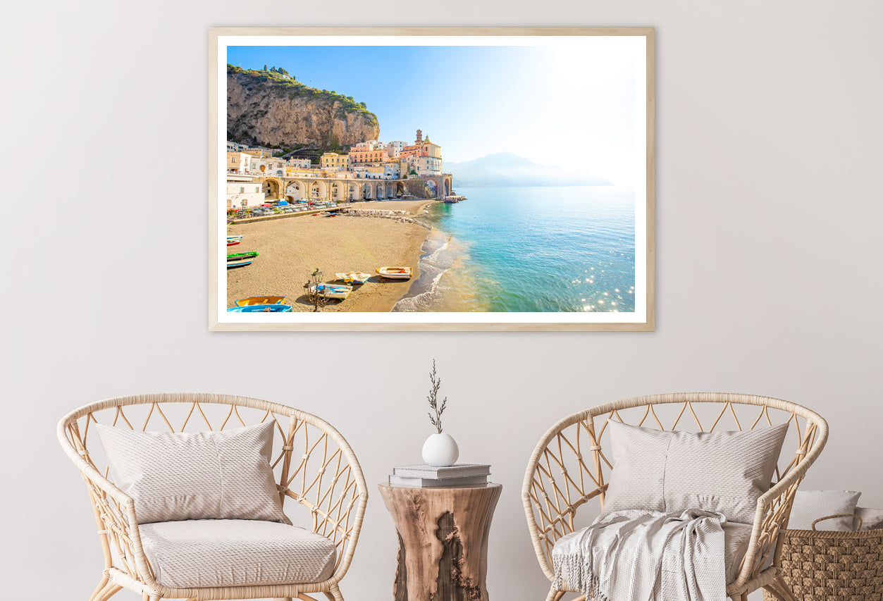 Raft In the Beach of Amalfi Coast Home Decor Premium Quality Poster Print Choose Your Sizes - Bella Home Decor