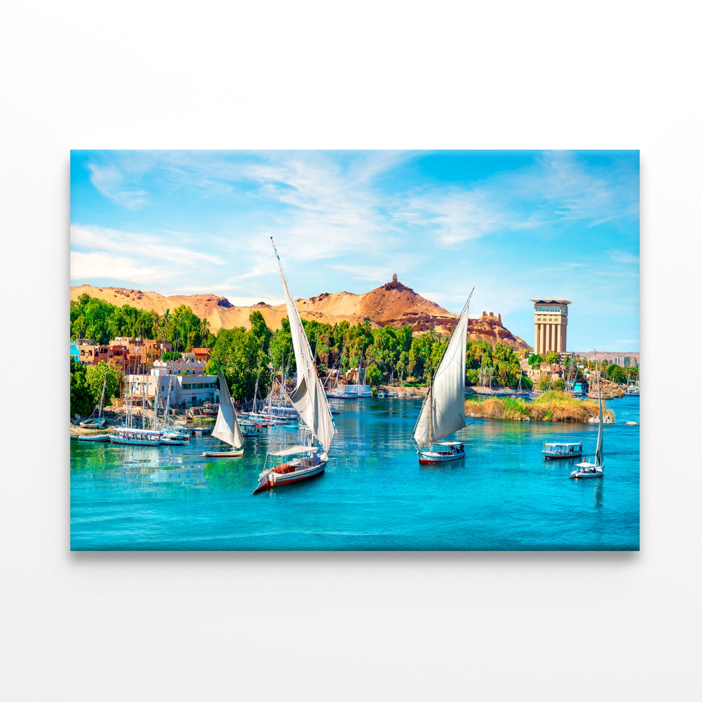 River Nile & Boats Sunset Aswan Wall Art Decor 100% Australian Made - Bella Home Decor