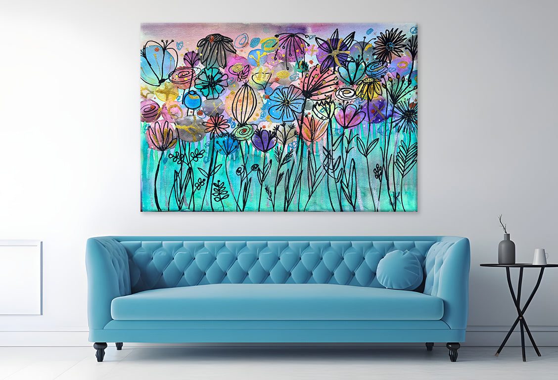 Wildflower Blooms Watercolor Art Wall Art Decor 100% Australian Made - Bella Home Decor