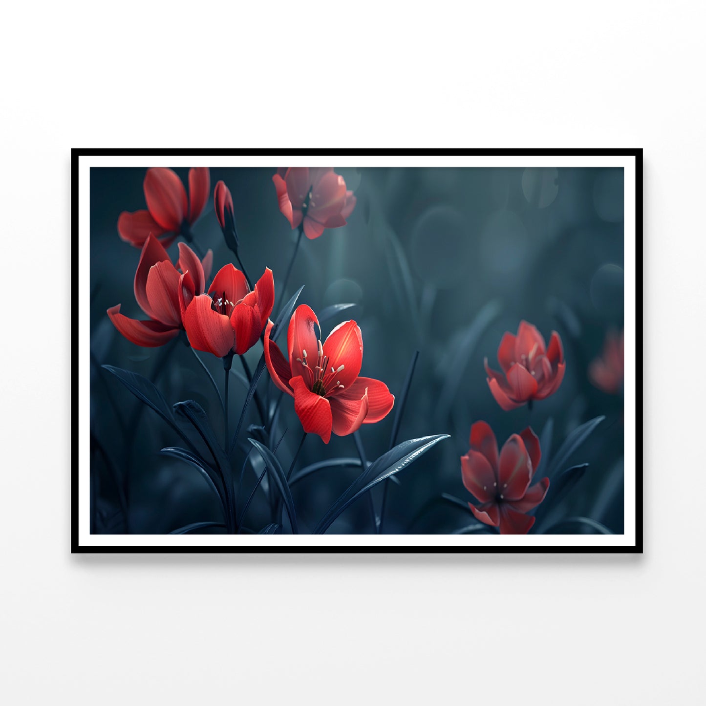 Close-Up of Red Tulip Flowers Home Decor Premium Quality Poster Print Choose Your Sizes - Bella Home Decor