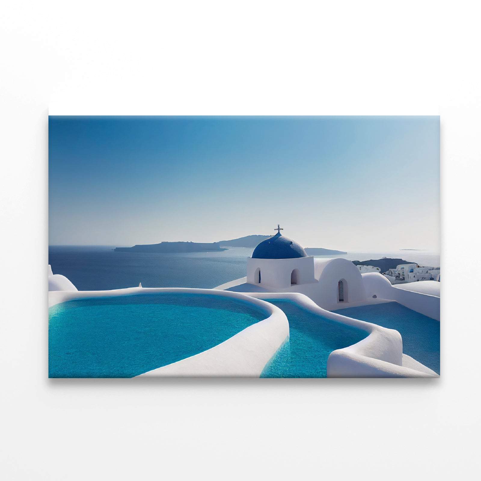 Clear Water Pool in Santorini Print 100% Australian Made - Bella Home Decor
