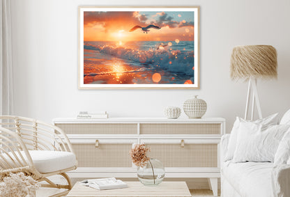 Bird Flying Over a Beach Home Decor Premium Quality Poster Print Choose Your Sizes - Bella Home Decor