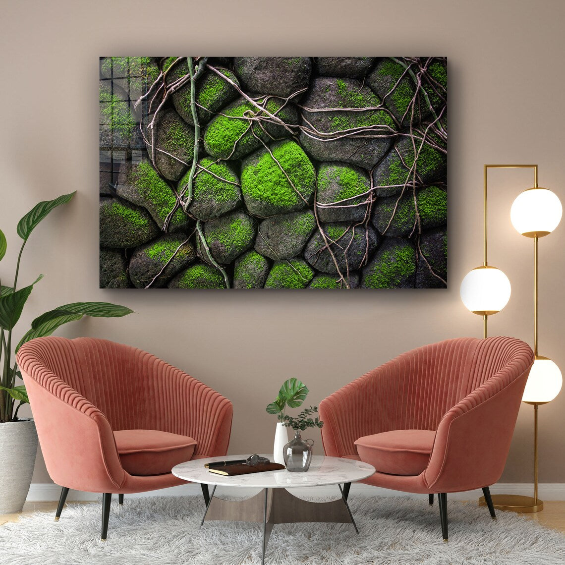 Rocks in the Moss UV Direct Aluminum Print Australian Made Quality