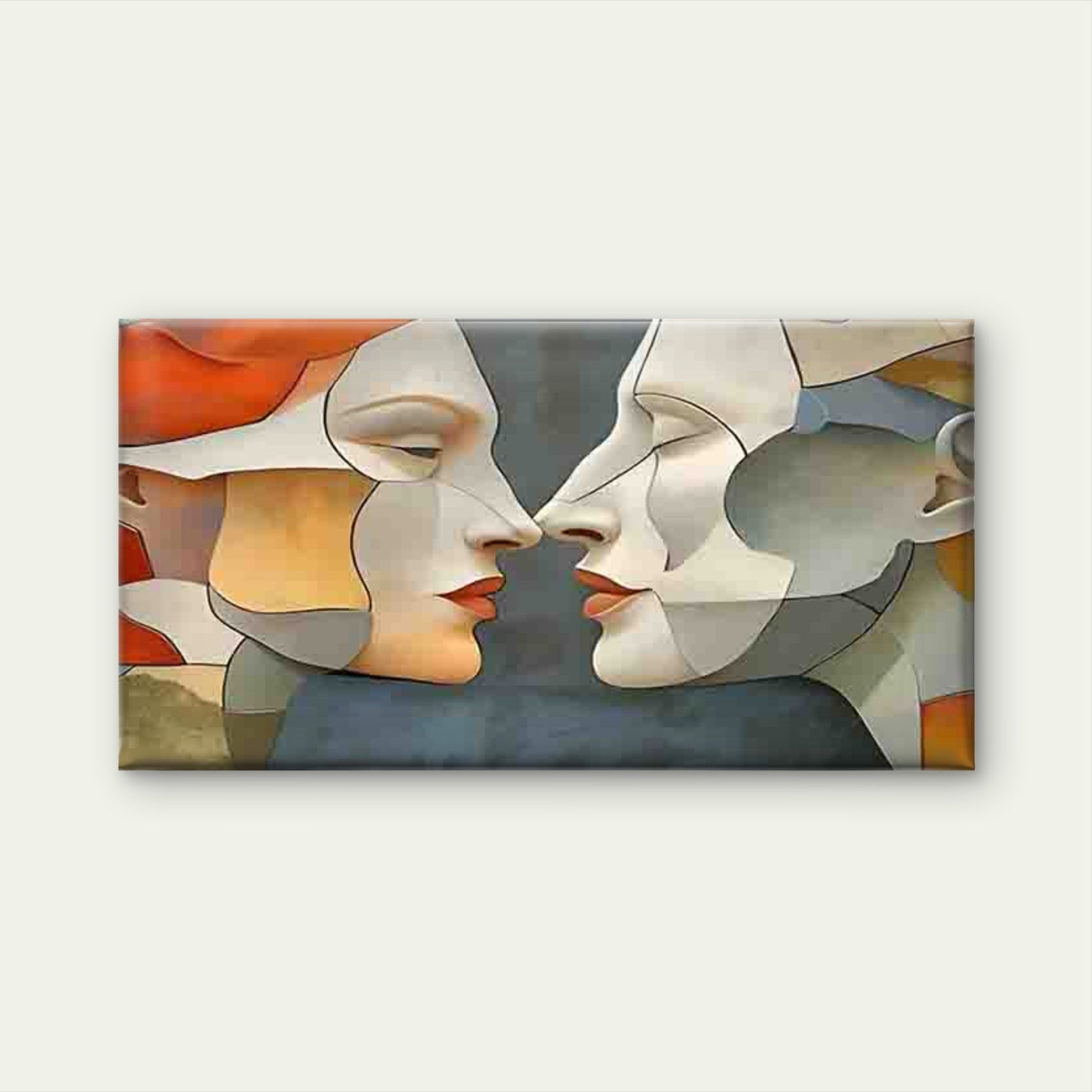 Abstract Spliced Double Face Wall Art Canvas Office Home Room Framed 120x60cm - Bella Home Decor