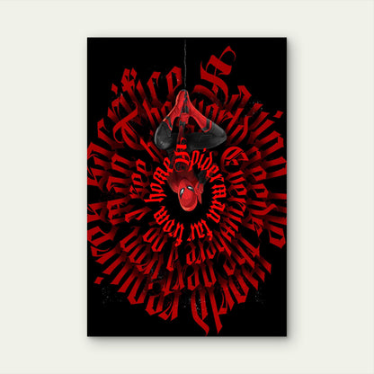 Red & Black Dark Gothic Typography 60x90cm Metal Print Ready to Hang