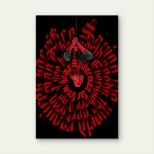 Red & Black Dark Gothic Typography 60x90cm Metal Print Ready to Hang