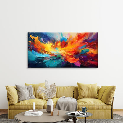 Vibrant Colors in Motion Wall Art Canvas Office Home Room Framed 120x60cm - Bella Home Decor