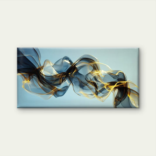 Abstract Golden & Swirls Wall Art Canvas Office Home Room Framed 120x60cm