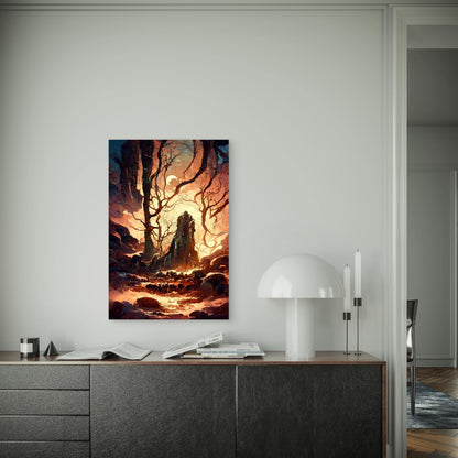 Forest in The Night Background 60x90cm Metal Print Ready to Hang