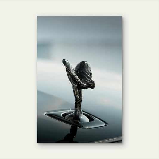 Black Spirit Of Ecstasy Rolls Royce 60x90cm Metal Print Ready to Hang