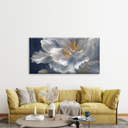 Elegant Flower Golden Accent Wall Art Canvas Office Home Room Framed 120x60cm