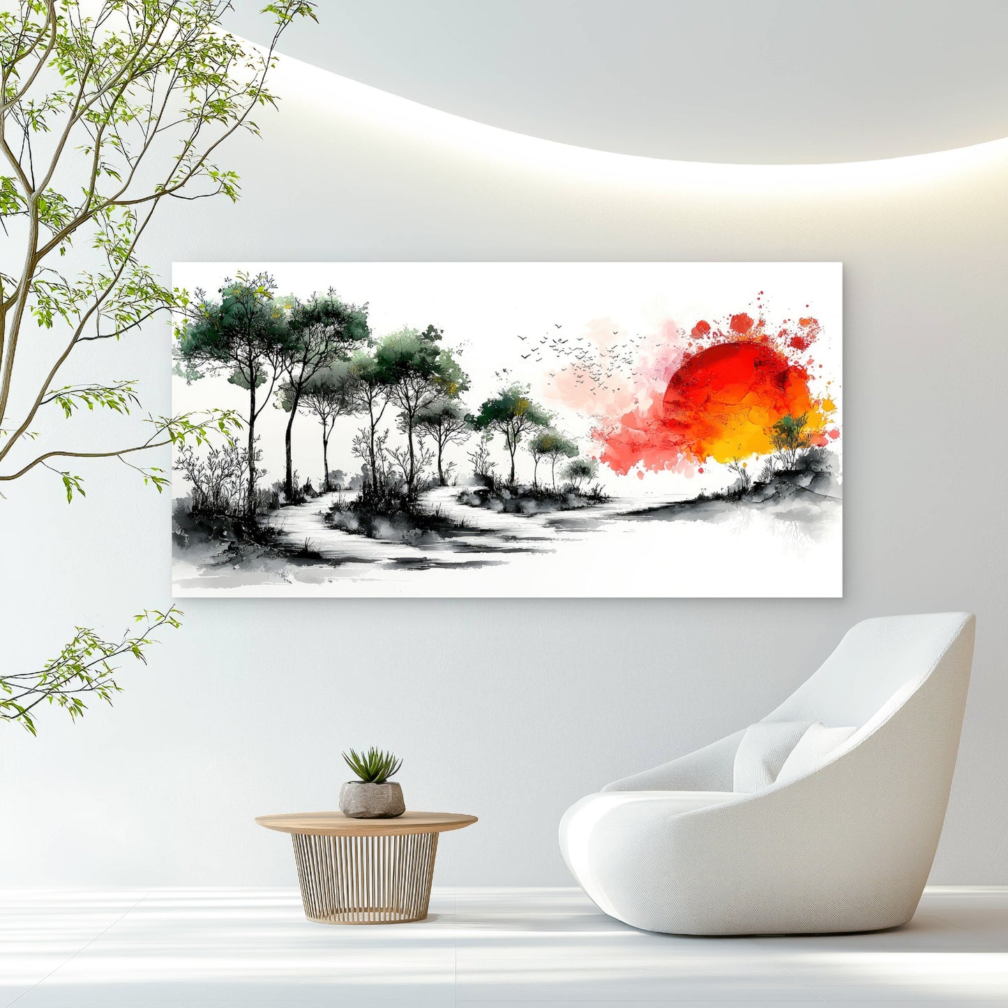 A Peaceful Sunset Journey Wall Art Canvas Office Home Room Framed 120x60cm