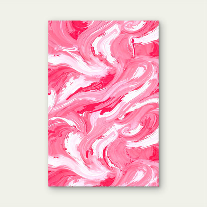 Pink Marble Swirl Illustration 40x60cm Metal Print Ready to Hang