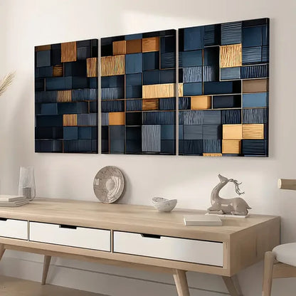 3pcs Modern Fashion Abstract Irregular Graphics Wall Art Set Canvas Unframed - High Quality Print 100% Australian Made Wall Canvas