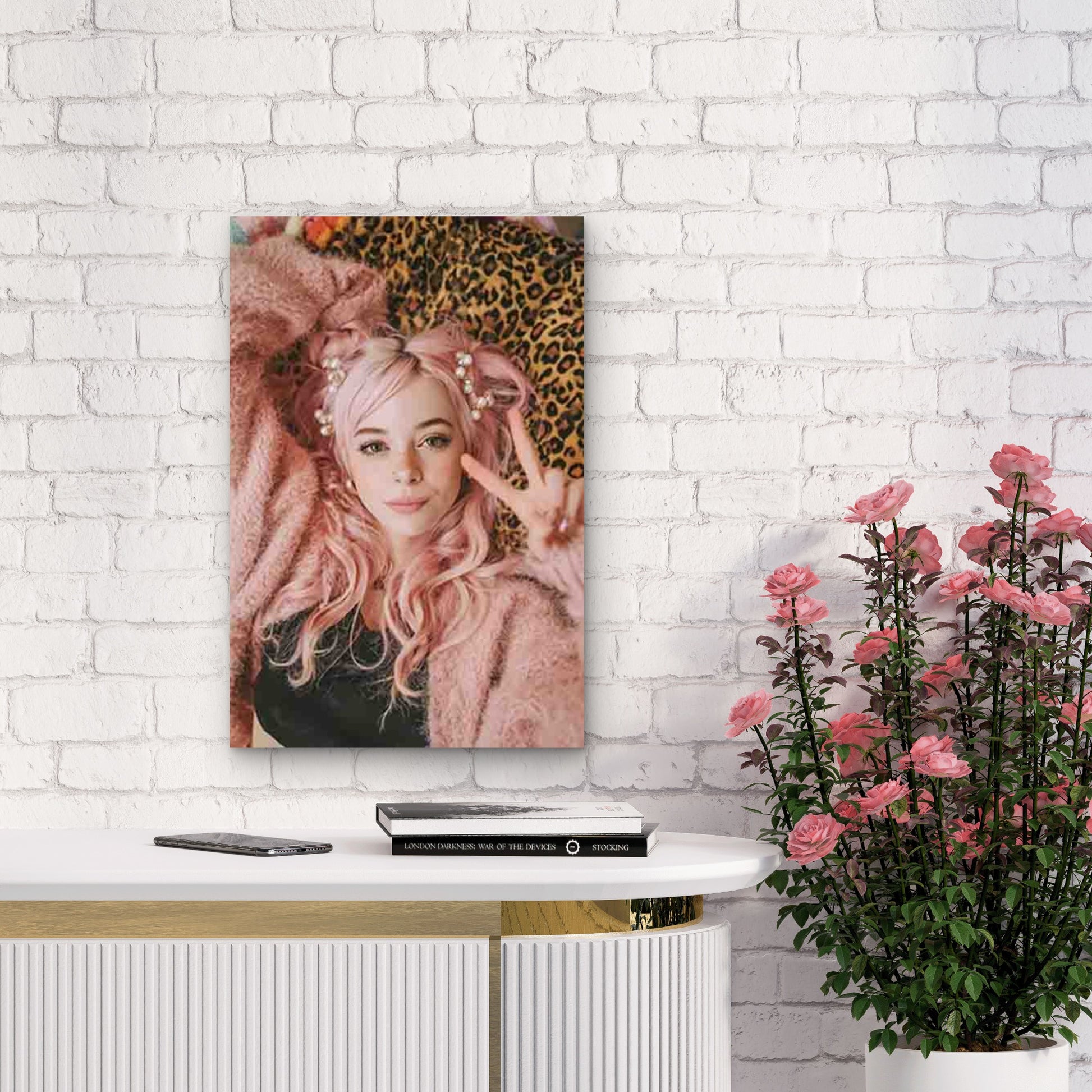 Cozy Vibes And Peace Signs 60x90cm Metal Print Ready to Hang - Bella Home Decor