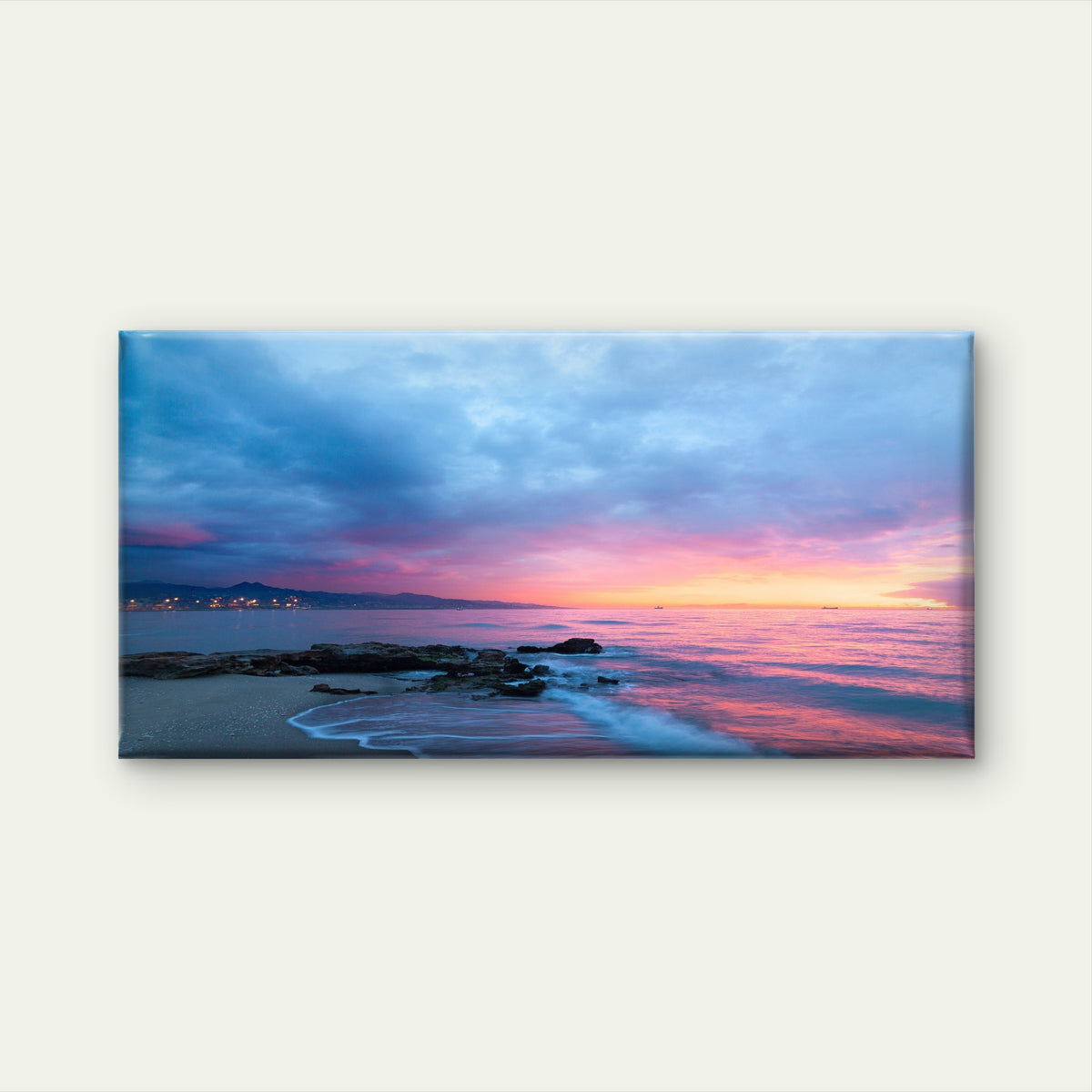 Vibrant colors evening sky Wall Art Canvas Office Home Room Framed 120x60cm