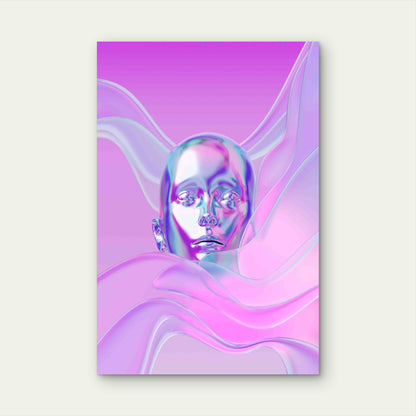 3D View Holographic Layering 60x90cm Metal Print Ready to Hang - Bella Home Decor
